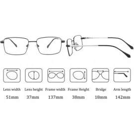 Rectangular Men's Polarized Clip on Sunglasses Anti Blue Light Hyperopia Glasses with Metal Frame-RATDC3046 - CC18UI3CRS9 $59.43