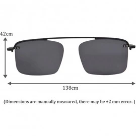 Rectangular Men's Polarized Clip on Sunglasses Anti Blue Light Hyperopia Glasses with Metal Frame-RATDC3046 - CC18UI3CRS9 $59.43