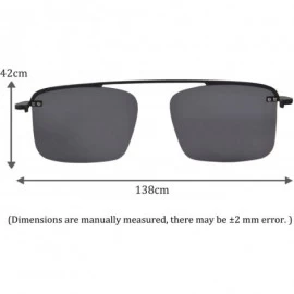 Rectangular Men's Polarized Clip on Sunglasses Anti Blue Light Hyperopia Glasses with Metal Frame-RATDC3046 - CC18UI3CRS9 $30.94