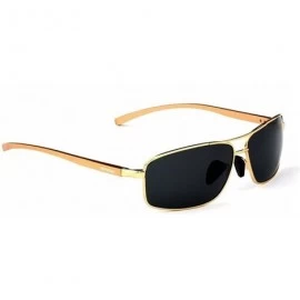 Goggle Men's aluminum magnesium polarized sunglasses male wave driving glasses - CY1825OUW40 $23.42