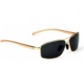 Goggle Men's aluminum magnesium polarized sunglasses male wave driving glasses - CY1825OUW40 $47.49