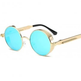 Oval Round Metal Sunglasses Steampunk Men Women Fashion Glasses Brand Designer Retro Vintage UV400 - Gold Clear - CS197A35YOU...