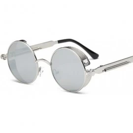 Oval Round Metal Sunglasses Steampunk Men Women Fashion Glasses Brand Designer Retro Vintage UV400 - Gold Clear - CS197A35YOU...