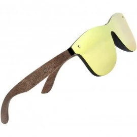 Round Wood Sunglasses With Polarized Lens Handmade Bamboo Sunglasses For Men&Women - C Walnut Rose Gold - C718A2Z0256 $49.70