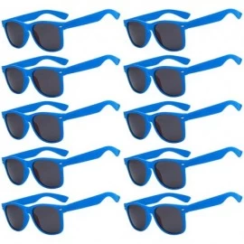 Wayfarer Stylish Vintage Sunglasses Smoke Lens 10 Pack in Multiple Colors OWL. - Blue_10_pairs - CX126ZFCY1D $15.86