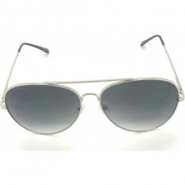 Oversized Premium Classic Aviator sunglasses for Men Women 100% UV Protection - Silver - CK18U5I3EOI $10.41