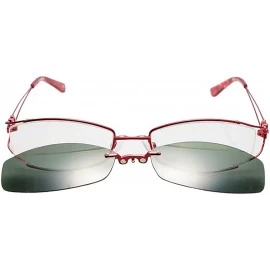 Square Women's Myopia Sunglasses with Clip Small-frame Spectacle - Red - CM1845NC5MK $15.98