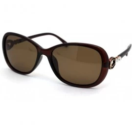Butterfly Polarized Womens Rhinestone Jewel Hinge Diva Sunglasses - All Brown - CS18ZM9OCSN $10.90
