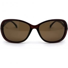 Butterfly Polarized Womens Rhinestone Jewel Hinge Diva Sunglasses - All Brown - CS18ZM9OCSN $10.90