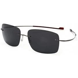 Rectangular Rimless Square Titanium Sunglasses Men Ultralight Driving Design Sun Glasses - C3 - CB18Y5DAMW3 $26.14