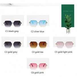 Aviator Women Sunglasses Brand Designer Square Metal Eyewear Honey Bee C6 Gold Pink - C1 Black Grey - C718YQNIRQ7 $17.85