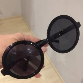 Round Vintage Small Round Sunglasses Women Men Classic Retro Coating Sun Glasses Driving Eyewear Black Red - Silver - CD19856...