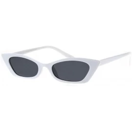 Cat Eye Womens Mod Plastic Rectangular Cat Eye Sunglasses - White - C518GQYWQZC $8.52