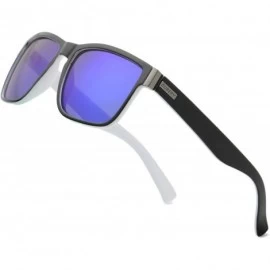 Aviator Vintage Polarized Sunglasses for Men Women Retro Square Sun Glasses D518 - Deep Blue - CX18H6G9I4R $34.19