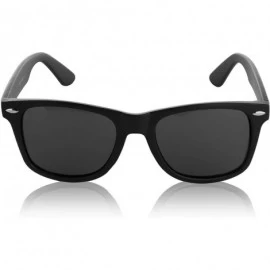 Oversized Polarized Sunglasses Vintage Retro Designer Unisex Sun Glasses UV400 - 1 Matte Black Frame - C218D9I33TR $9.91