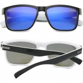 Aviator Vintage Polarized Sunglasses for Men Women Retro Square Sun Glasses D518 - Deep Blue - CX18H6G9I4R $34.19