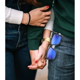 Aviator Vintage Polarized Sunglasses for Men Women Retro Square Sun Glasses D518 - Deep Blue - CX18H6G9I4R $34.19