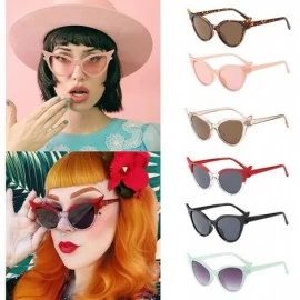 Square Women Girls Clout Goggles Plastic Frame Retro Vintage Clout Cat Eye Unisex Sunglasses Rapper Glasses Eyewear - C9199GK...