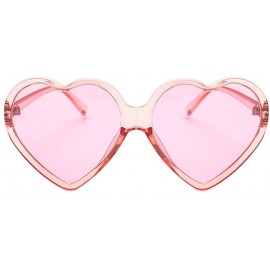 Goggle Fashion Women Unisex Heart-shaped Shades UV Mirror Sunglasses Eyewear - Pink - CZ18Q3SSZNY $18.68