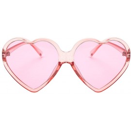 Goggle Fashion Women Unisex Heart-shaped Shades UV Mirror Sunglasses Eyewear - Pink - CZ18Q3SSZNY $11.11