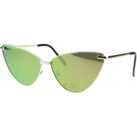 Oversized Womens Oversized Cateye Sunglasses Metal Frame Spring Hinge UV 400 - Gold (Peach Mirror) - CY18NXH6O2Q $23.54