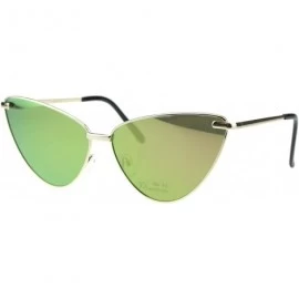 Oversized Womens Oversized Cateye Sunglasses Metal Frame Spring Hinge UV 400 - Gold (Peach Mirror) - CY18NXH6O2Q $20.49