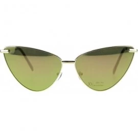 Oversized Womens Oversized Cateye Sunglasses Metal Frame Spring Hinge UV 400 - Gold (Peach Mirror) - CY18NXH6O2Q $8.58