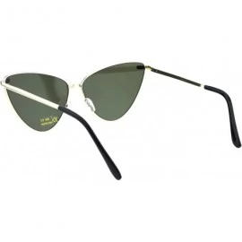 Oversized Womens Oversized Cateye Sunglasses Metal Frame Spring Hinge UV 400 - Gold (Peach Mirror) - CY18NXH6O2Q $8.58