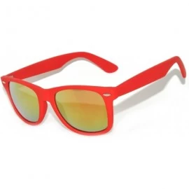 Sport Retro 80's Vintage Sunglasses Colorful Mirror Lens Matte Frame Colored Lens Brand - New_retro_mirror_red_gold - C5184I9...