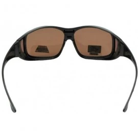Goggle Largest Polarized Fit Over Sunglasses F19 - Shiny Black-amber Lens - CM186EUK3UR $14.00