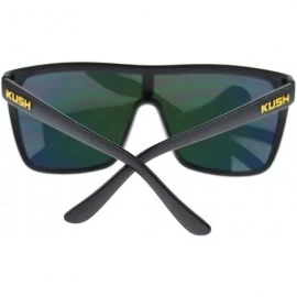 Oversized Kush Futuristic Shield Oversized Gangster Reflective Color Mirror Sunglasses - Yellow - CH11YW7JYPL $7.97