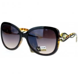 Butterfly Wavy Swirl Arm Large Coveage Butterfly Sunglasses - Black Tortoise - C511ZKXLSY1 $10.66