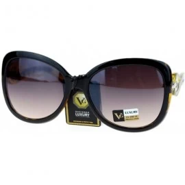 Butterfly Wavy Swirl Arm Large Coveage Butterfly Sunglasses - Black Tortoise - C511ZKXLSY1 $10.66