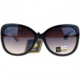 Butterfly Wavy Swirl Arm Large Coveage Butterfly Sunglasses - Black Tortoise - C511ZKXLSY1 $10.66
