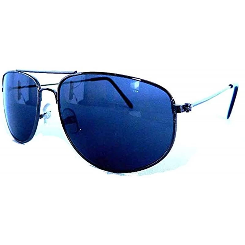 Aviator New Aviator Pilot Sunglasses - Gunmetal Frame/Dark Grey Lens - CD11E5BOJVX $18.37