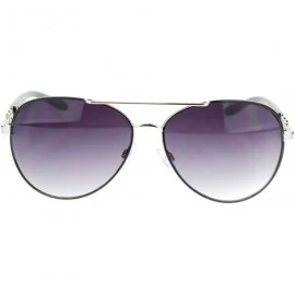 Aviator Womens Aviator Sunglasses Top Bar Colored Frame Round Aviators - Black - C011URC0N05 $11.48