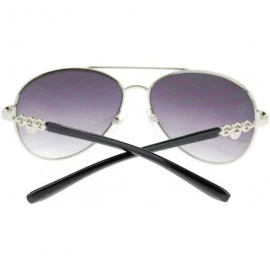 Aviator Womens Aviator Sunglasses Top Bar Colored Frame Round Aviators - Black - C011URC0N05 $11.48