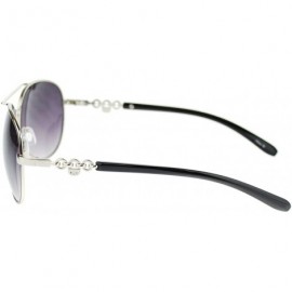 Aviator Womens Aviator Sunglasses Top Bar Colored Frame Round Aviators - Black - C011URC0N05 $11.48
