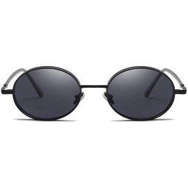 Round Unisex Sunglasses Retro Black Drive Holiday Round Non-Polarized UV400 - Black - CU18R09TYX3 $12.11