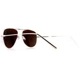 Aviator Unisex Sunglasses Top Bridge Metal Frame Color Mirror Lens - Gold (Teal Mirror) - C81875T6ZH9 $12.92