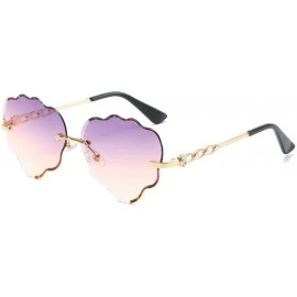 Aviator Wave Cut Edge Frameless Sunglasses Personality Love Sunglasses Women'S Fashion Glasses - CX18X0C8MZG $32.34