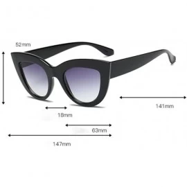 Cat Eye Unisex Stylish7 Colors Vintage Big Frame Cat Eye Sunglasses (B) - CK18G4XLTNX $9.33