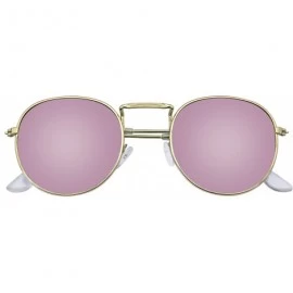 Round Fashion Round Sunglasses Men Women's Vintage Retro Mirror Glasses - Pink - CX18TWCZYWE $20.09