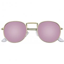 Round Fashion Round Sunglasses Men Women's Vintage Retro Mirror Glasses - Pink - CX18TWCZYWE $11.48