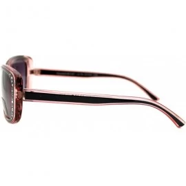 Rectangular Womens Bifocal Reading Lens Sunglasses Rhinestone Rectangular Frame - Pink - CH18IEW9ARR $8.78