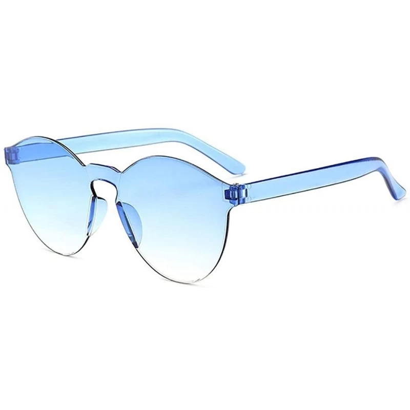 Round Unisex Fashion Candy Colors Round Frame UV Protection Outdoor Sunglasses Sunglasses - Blue - CT190L4WO4U $18.52