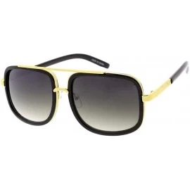 Square Fashion Classic Bold Frame Rectangular Aviator M31 Sunglasses - Black - CF18ASA3S5S $21.75