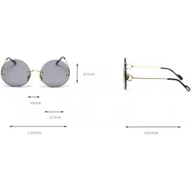 Rimless 2020 New Rimless Polarized Sunglasses Women Brand Design Vintage Round Candy Sun Glasses UV400 Goggles - Gray - CY194...