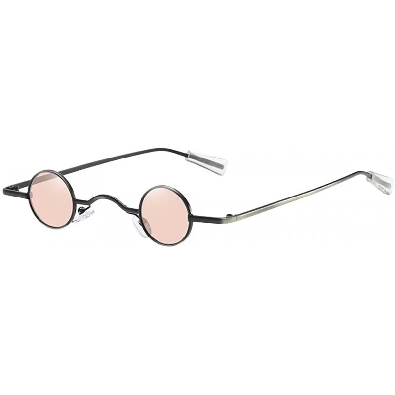 Round UV Protection Sunglasses for Women Men Full rim frame Round Plastic Lens and Frame Sunglass - Pink - CF19038U8E2 $8.97