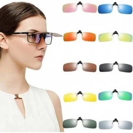 Semi-rimless Polarized Clip-on Sunglasses Anti-Glare Driving Glasses Sunglasses Over for Men Women UV Protection - Pink - C11...